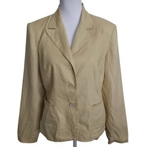 MERONA KHAKI LINEN BLAZER SZ. M EUC